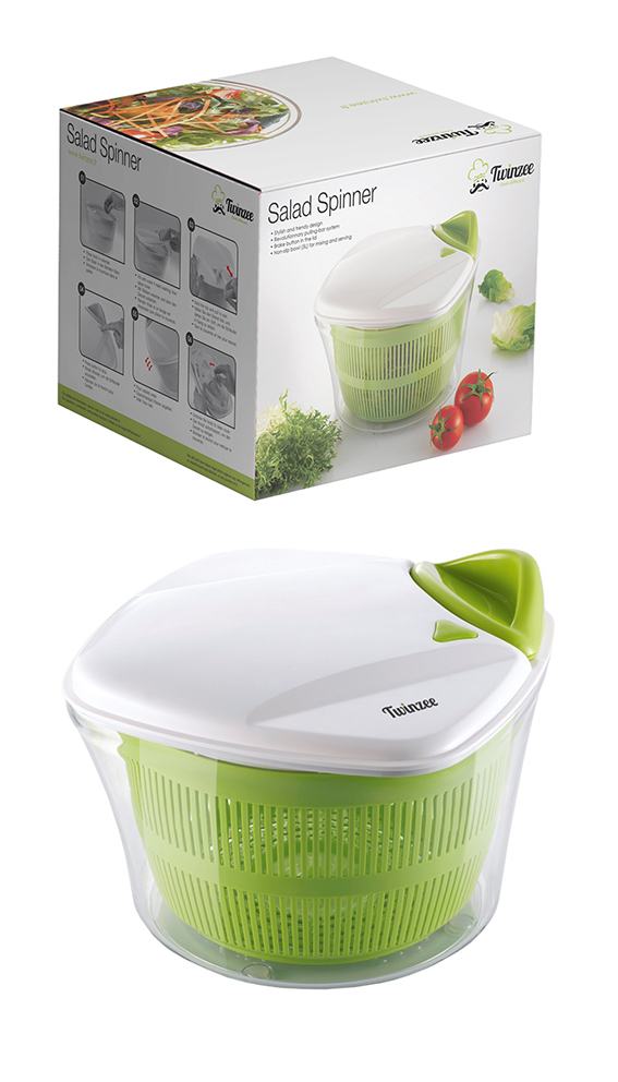 Twinzee Essoreuse à Salade Grande Capacité (5L) - Design Innovant - Poignée  ergonomique, Antidérapant et Bouton Stop : : Cuisine et Maison